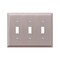 Amerelle Wall Plate, Number of Gangs: 3 Steel, Steel, Brushed Nickel Finish, Gray 163TTTBN - alternate 2